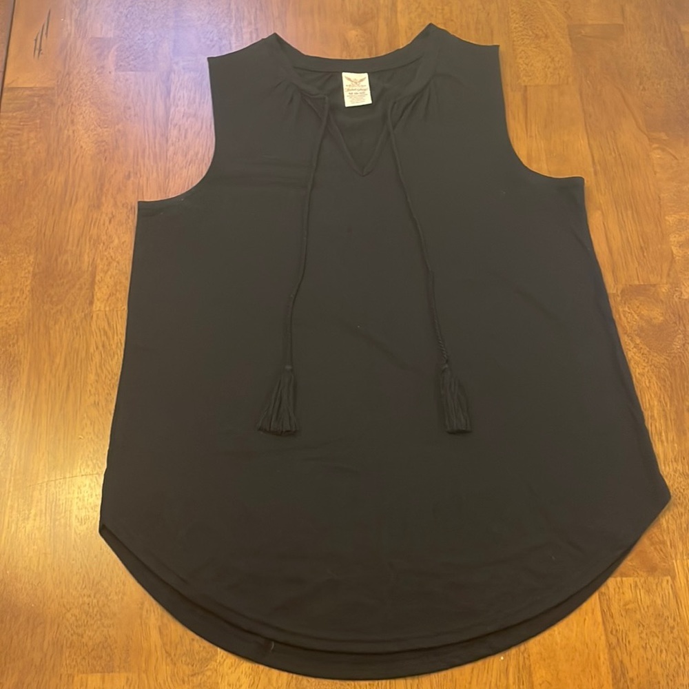 Faded Glory (M) - Black Sleeveless Top w/ tassels